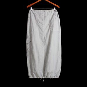 Drawstring-hem Parachute Maxi Skirt